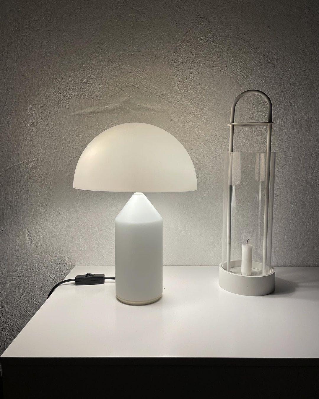 Brass Geometric Table Lamp — Modern Accent Glow