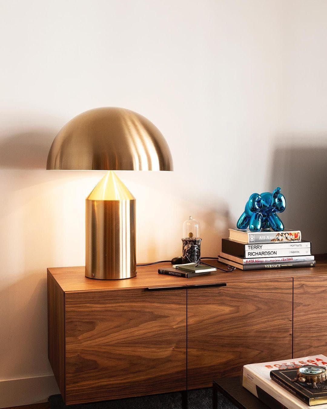 Brass Geometric Table Lamp — Modern Accent Glow - LumoTrot