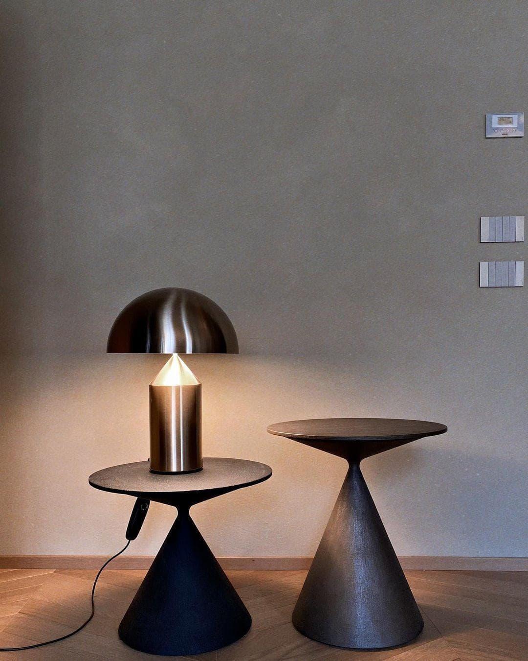 Brass Geometric Table Lamp — Modern Accent Glow