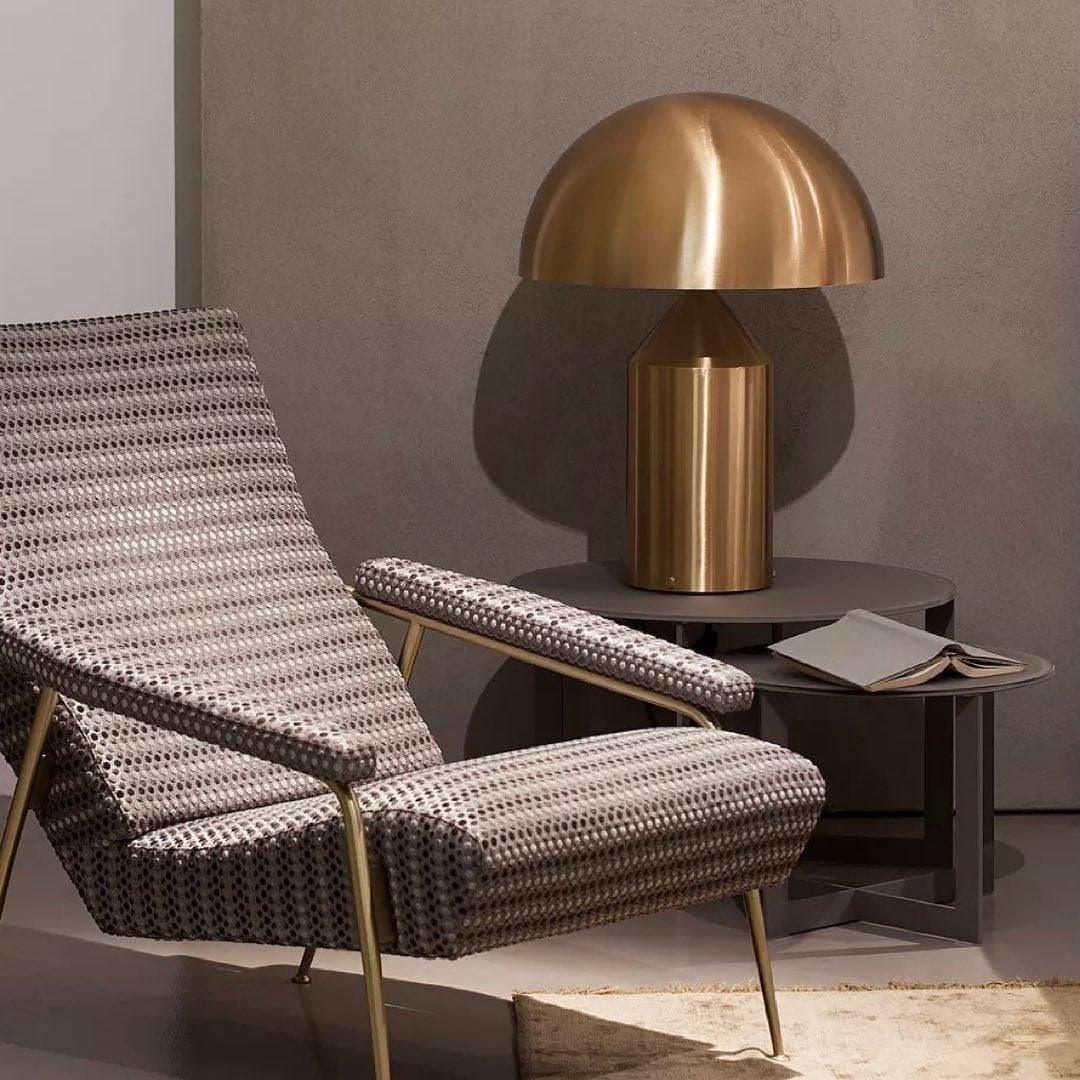 Brass Geometric Table Lamp — Modern Accent Glow - LumoTrot
