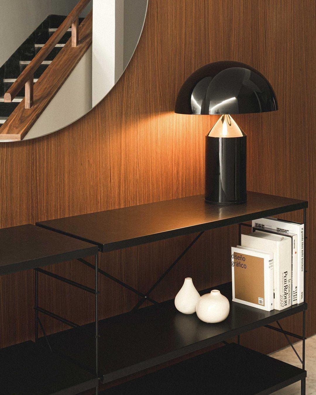 Brass Geometric Table Lamp — Modern Accent Glow - LumoTrot