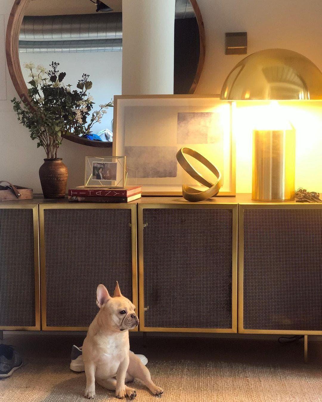 Brass Geometric Table Lamp — Modern Accent Glow