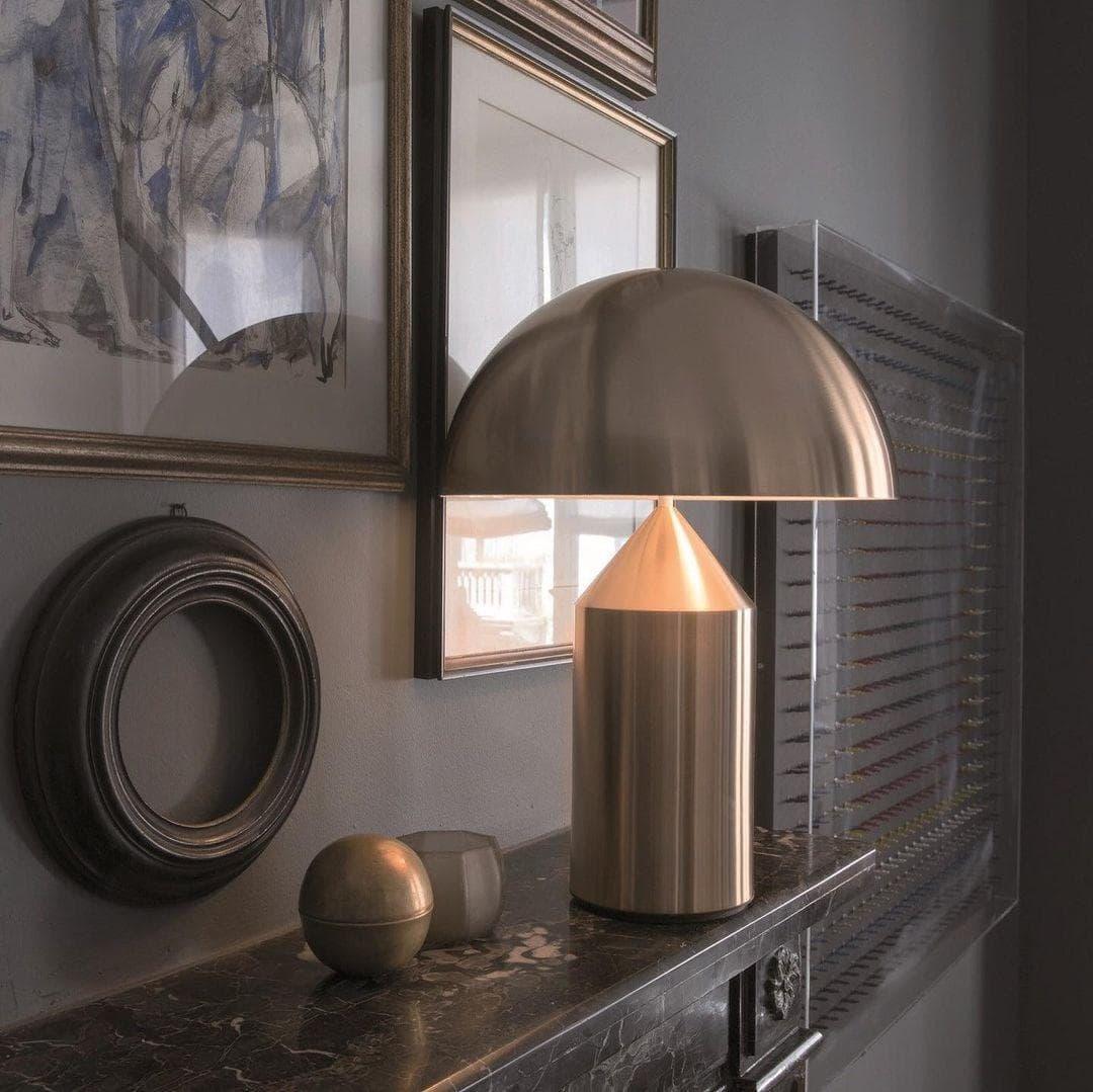 Brass Geometric Table Lamp — Modern Accent Glow - LumoTrot