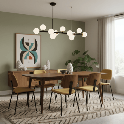 Smoked Glass Globe Chandelier — Mid-Century Modern Radiance - LumoTrot