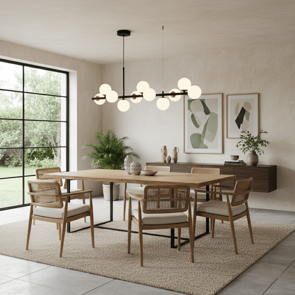 Smoked Glass Globe Chandelier — Mid-Century Modern Radiance - LumoTrot
