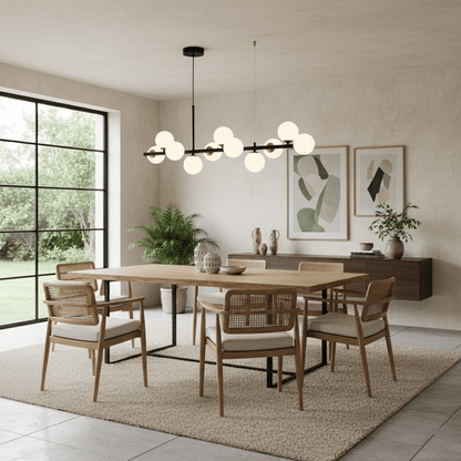 Smoked Glass Globe Chandelier — Mid-Century Modern Radiance - LumoTrot
