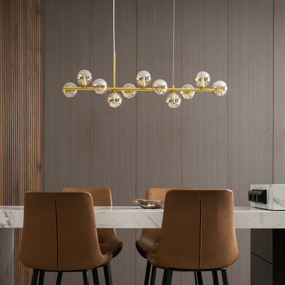 Smoked Glass Globe Chandelier — Mid-Century Modern Radiance