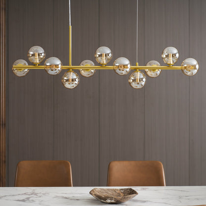 Smoked Glass Globe Chandelier — Mid-Century Modern Radiance