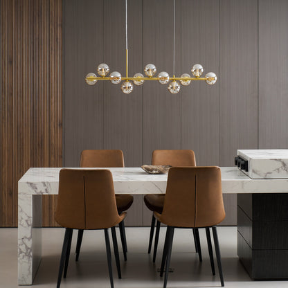Smoked Glass Globe Chandelier — Mid-Century Modern Radiance