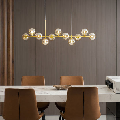 Smoked Glass Globe Chandelier — Mid-Century Modern Radiance
