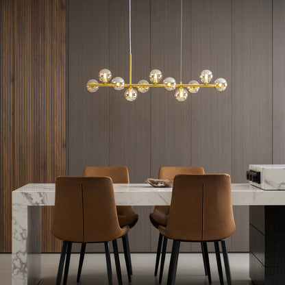 Smoked Glass Globe Chandelier — Mid-Century Modern Radiance