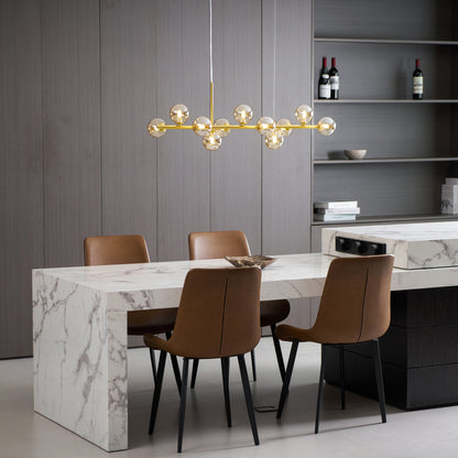 Smoked Glass Globe Chandelier — Mid-Century Modern Radiance