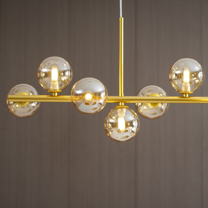 Smoked Glass Globe Chandelier — Mid-Century Modern Radiance