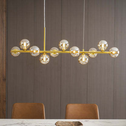Smoked Glass Globe Chandelier — Mid-Century Modern Radiance