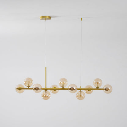 Smoked Glass Globe Chandelier — Mid-Century Modern Radiance