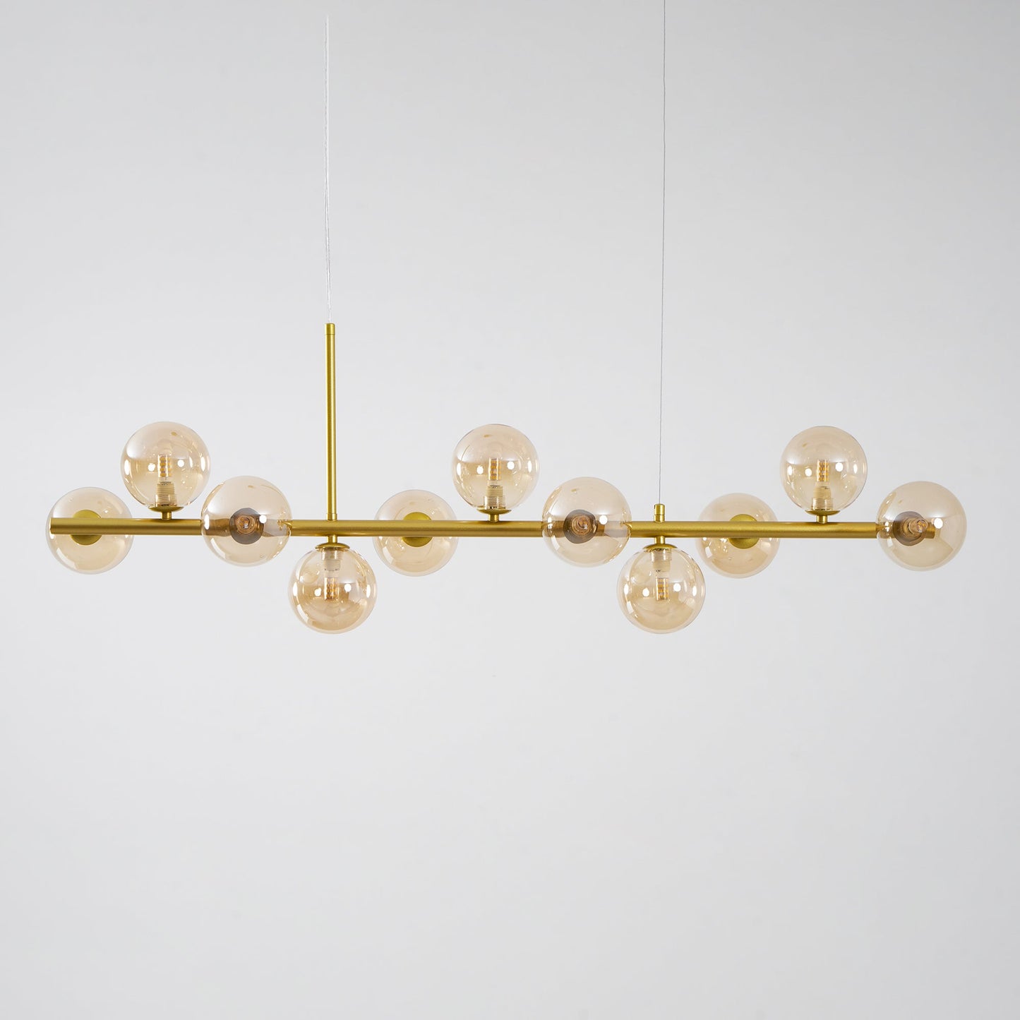 Smoked Glass Globe Chandelier — Mid-Century Modern Radiance