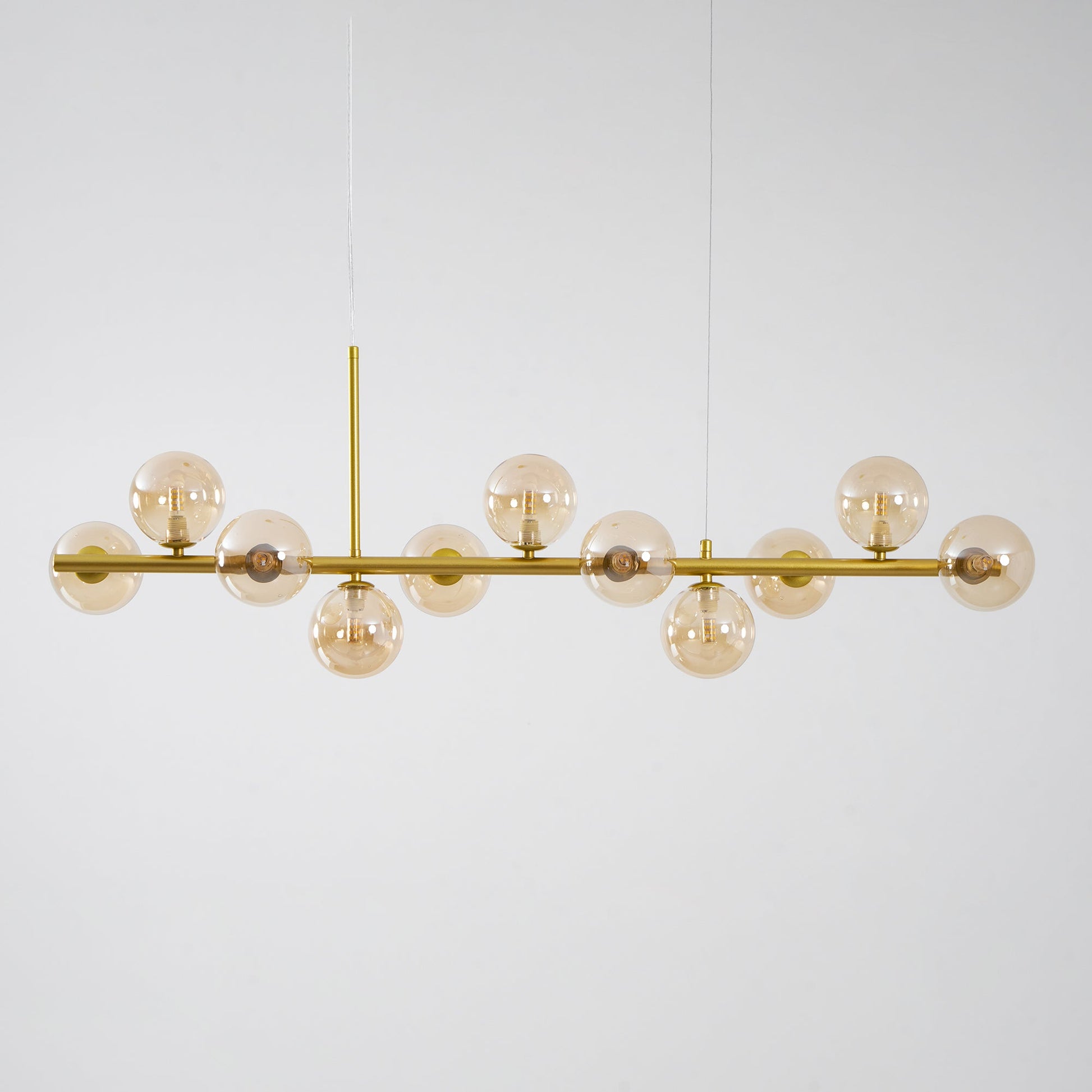 Smoked Glass Globe Chandelier — Mid-Century Modern Radiance