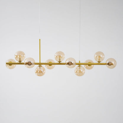 Smoked Glass Globe Chandelier — Mid-Century Modern Radiance