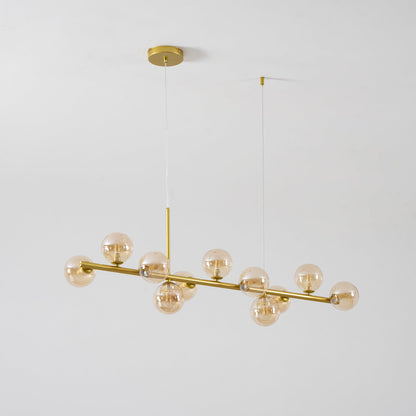 Smoked Glass Globe Chandelier — Mid-Century Modern Radiance