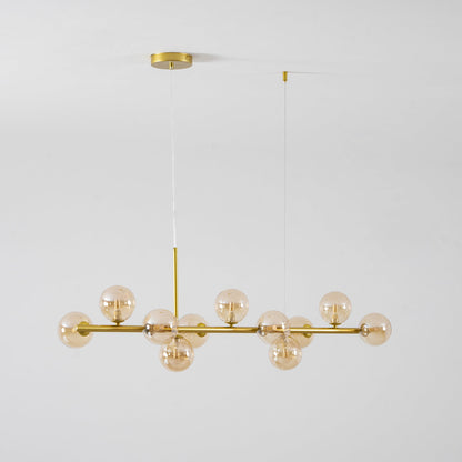 Smoked Glass Globe Chandelier — Mid-Century Modern Radiance