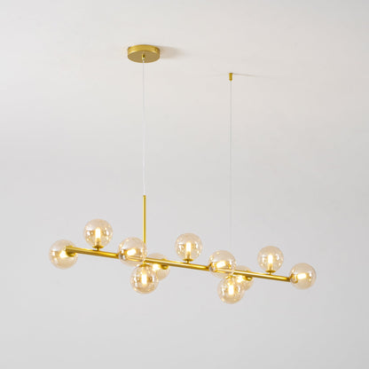 Smoked Glass Globe Chandelier — Mid-Century Modern Radiance