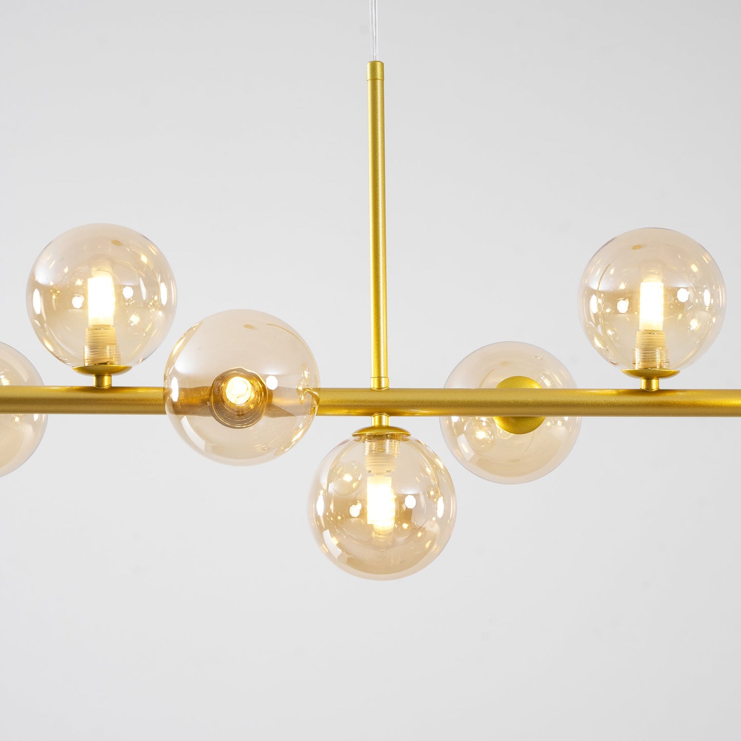 Smoked Glass Globe Chandelier — Mid-Century Modern Radiance