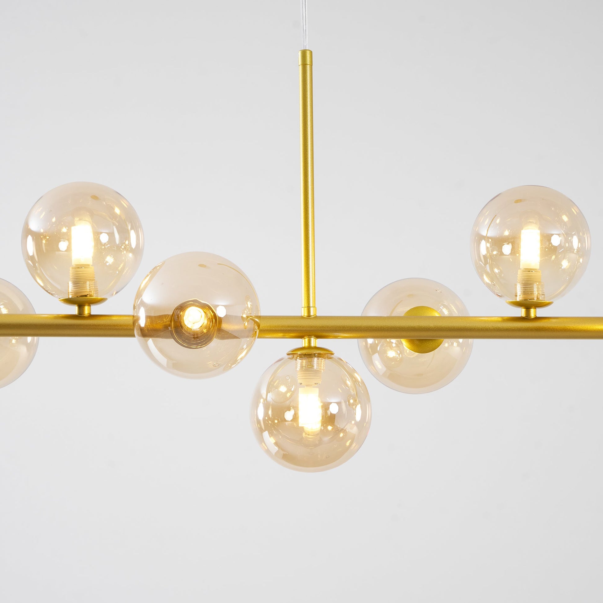 Smoked Glass Globe Chandelier — Mid-Century Modern Radiance