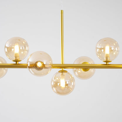 Smoked Glass Globe Chandelier — Mid-Century Modern Radiance