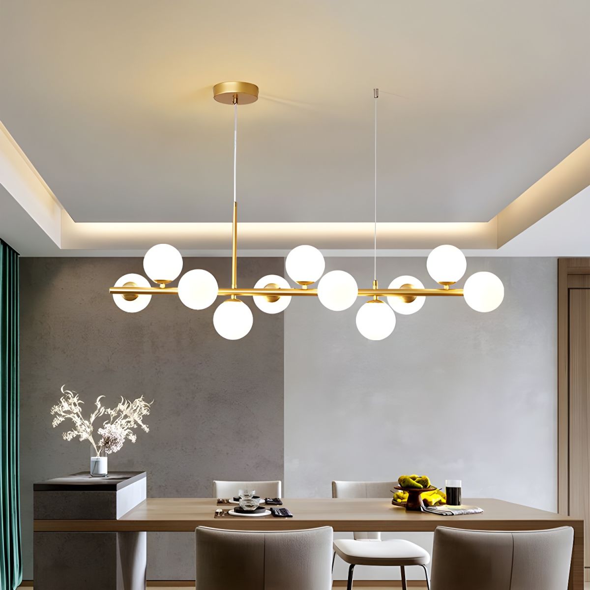 Smoked Glass Globe Chandelier — Mid-Century Modern Radiance - LumoTrot