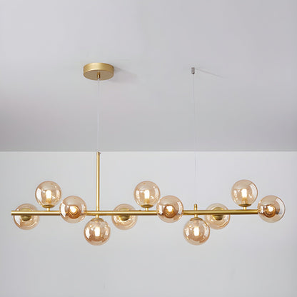 Smoked Glass Globe Chandelier — Mid-Century Modern Radiance
