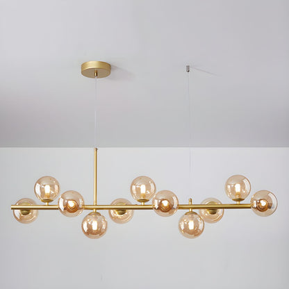 Smoked Glass Globe Chandelier — Mid-Century Modern Radiance