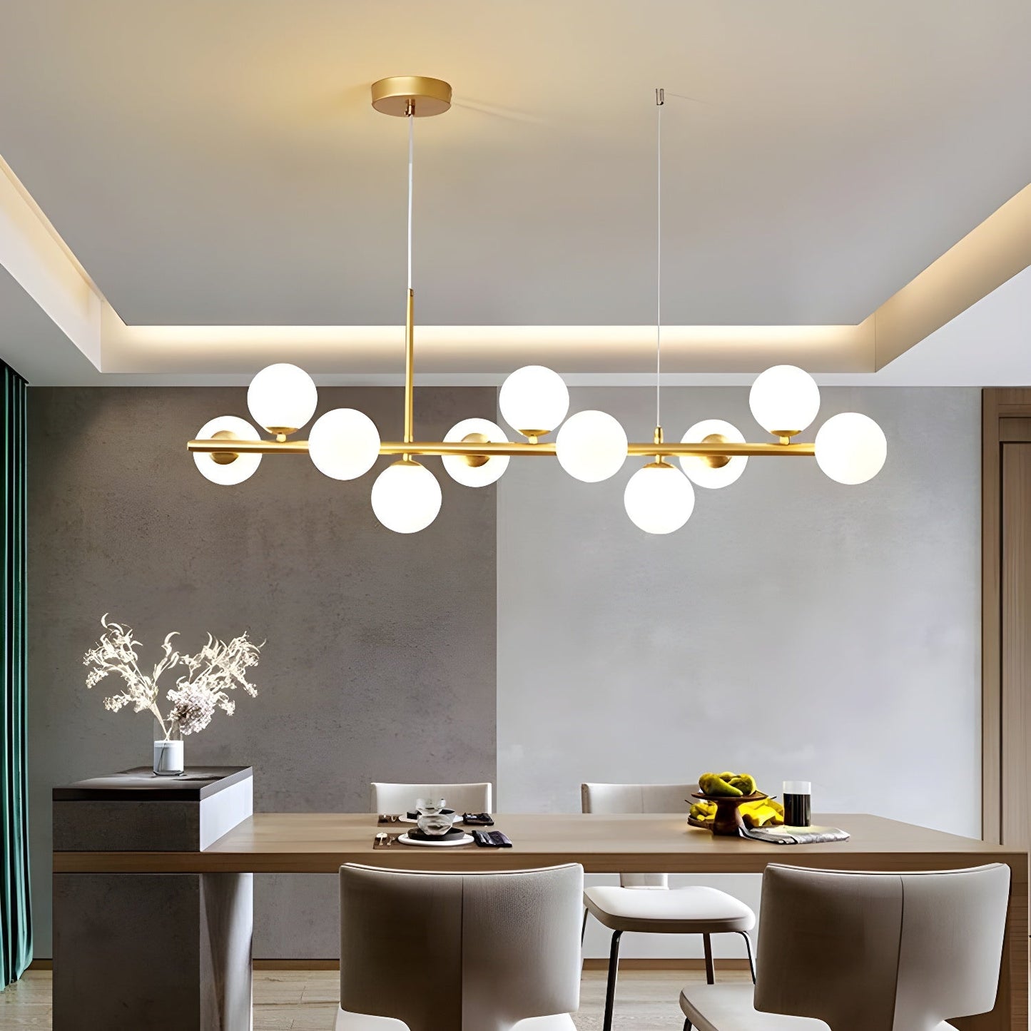 Smoked Glass Globe Chandelier — Mid-Century Modern Radiance - LumoTrot