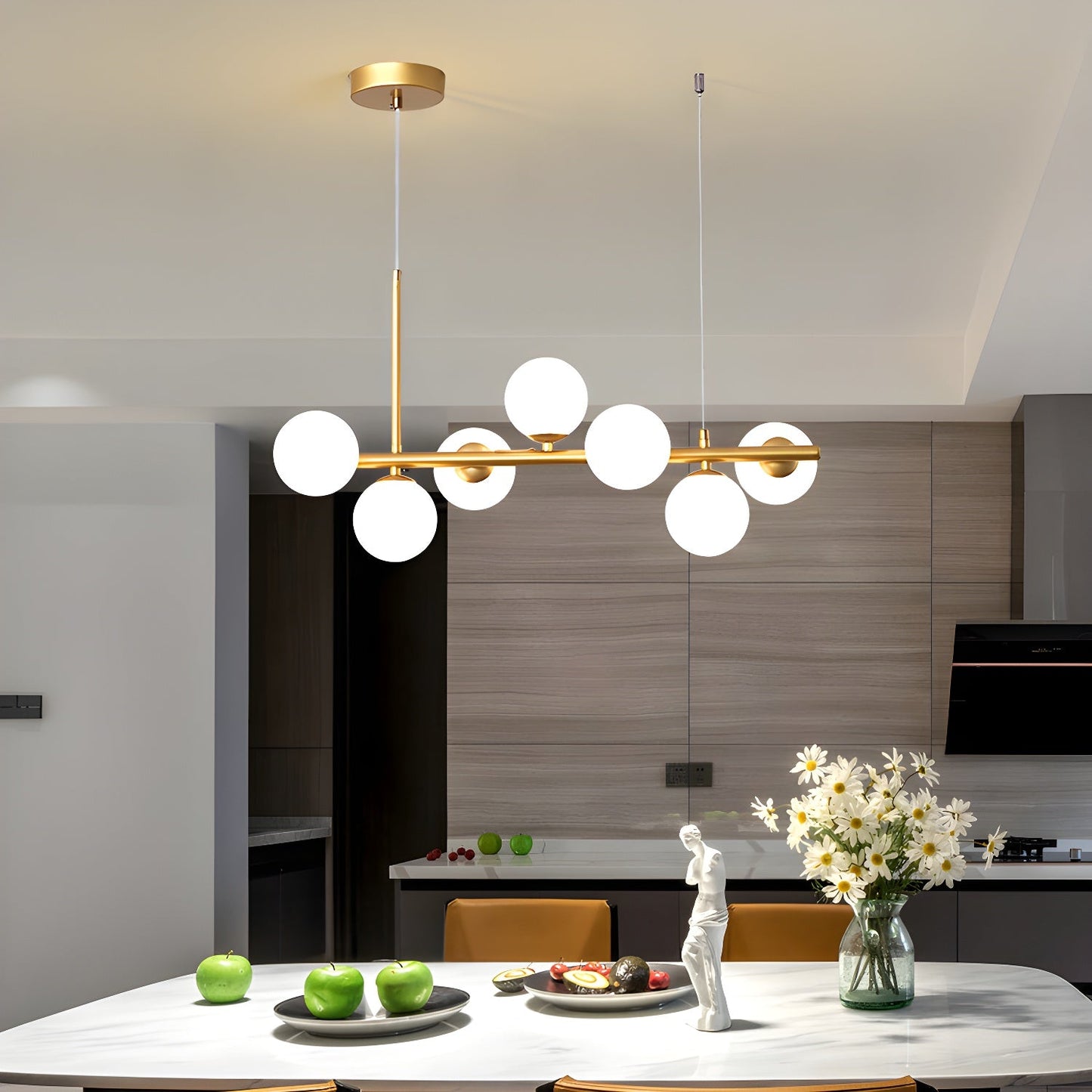 Smoked Glass Globe Chandelier — Mid-Century Modern Radiance - LumoTrot