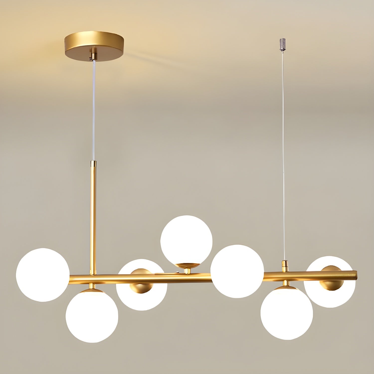 Smoked Glass Globe Chandelier — Mid-Century Modern Radiance