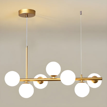 Smoked Glass Globe Chandelier — Mid-Century Modern Radiance