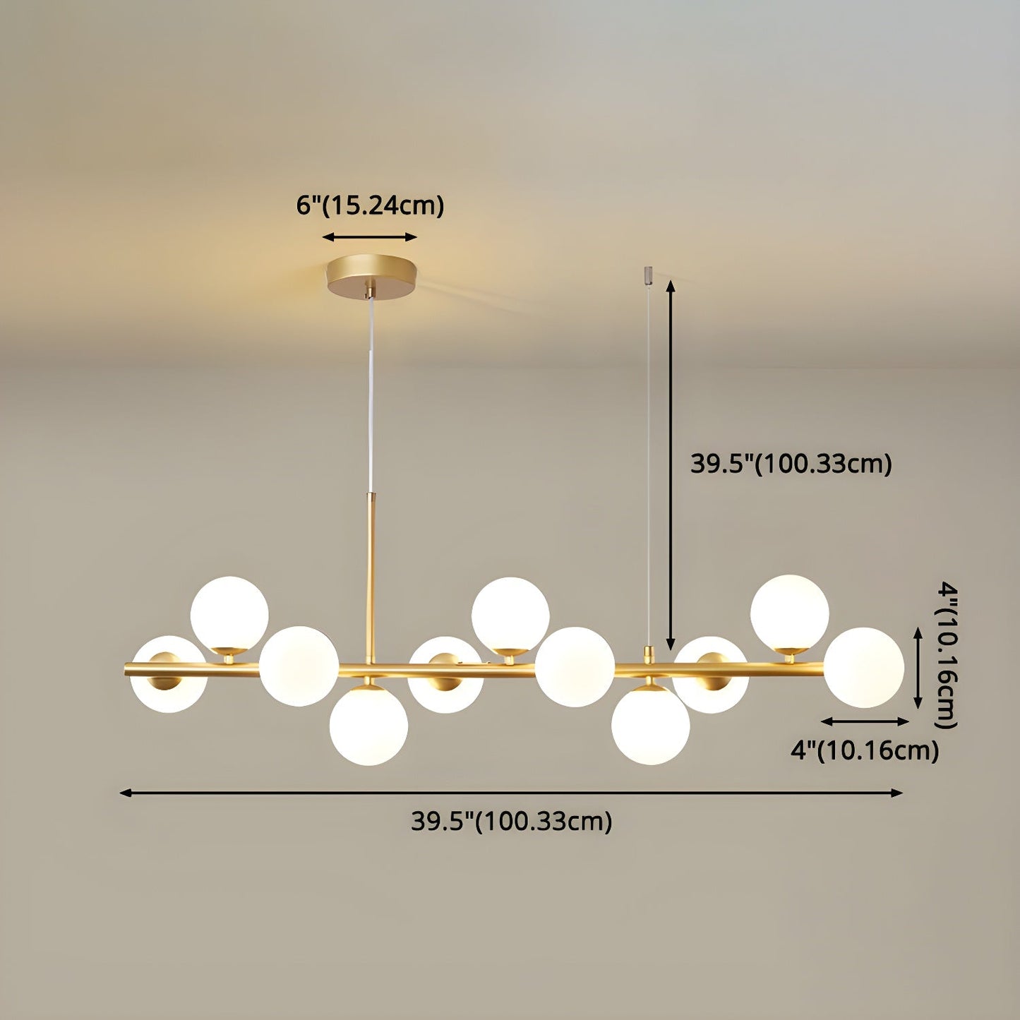 Smoked Glass Globe Chandelier — Mid-Century Modern Radiance