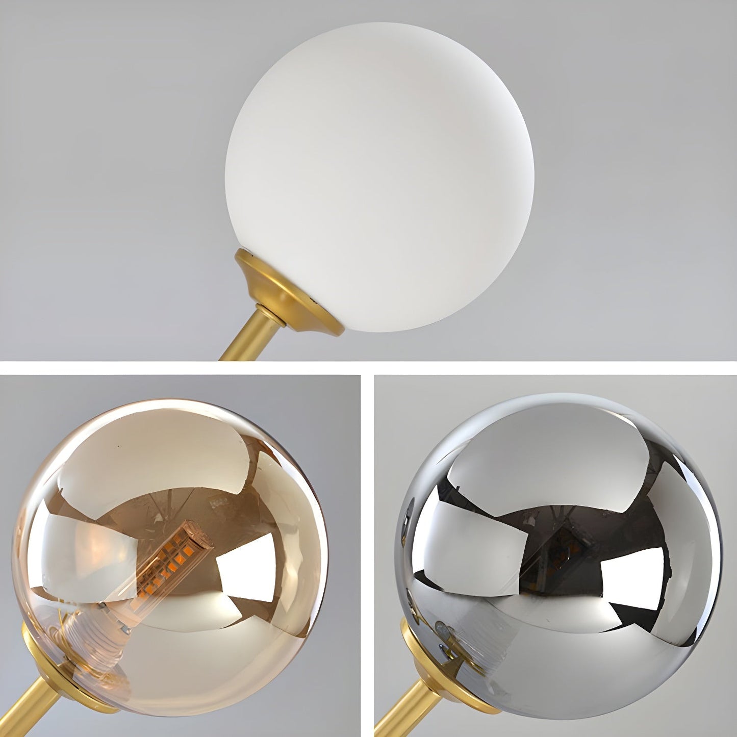 Smoked Glass Globe Chandelier — Mid-Century Modern Radiance - LumoTrot