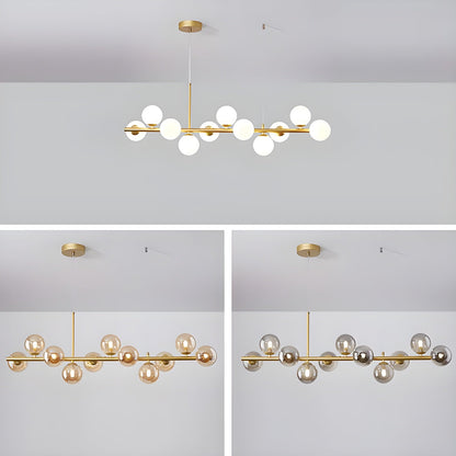 Smoked Glass Globe Chandelier — Mid-Century Modern Radiance