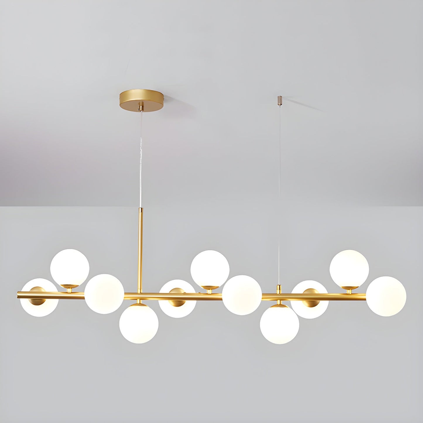 Smoked Glass Globe Chandelier — Mid-Century Modern Radiance