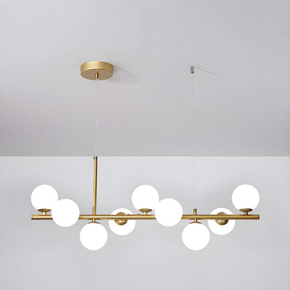 Smoked Glass Globe Chandelier — Mid-Century Modern Radiance