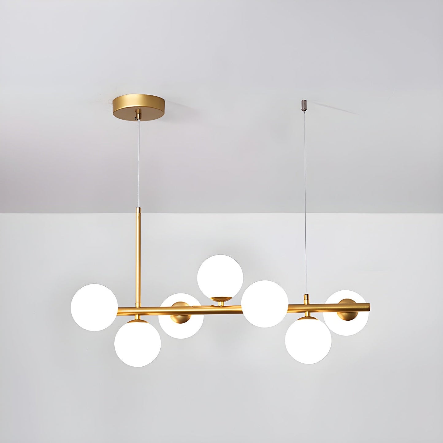 Smoked Glass Globe Chandelier — Mid-Century Modern Radiance