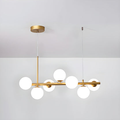 Smoked Glass Globe Chandelier — Mid-Century Modern Radiance