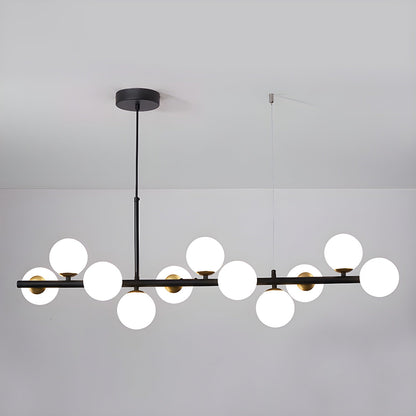 Smoked Glass Globe Chandelier — Mid-Century Modern Radiance