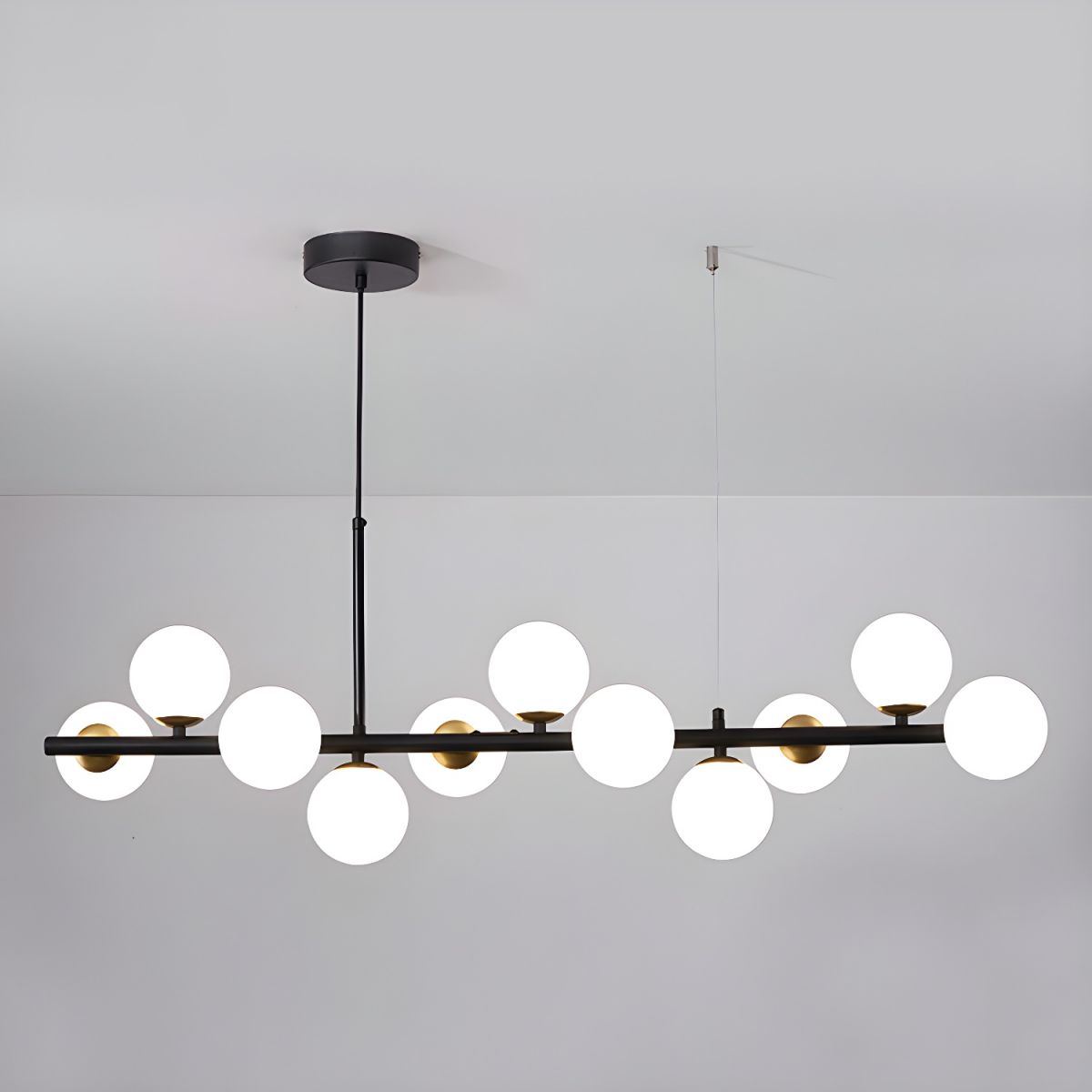 Smoked Glass Globe Chandelier — Mid-Century Modern Radiance - LumoTrot