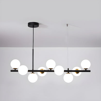 Smoked Glass Globe Chandelier — Mid-Century Modern Radiance