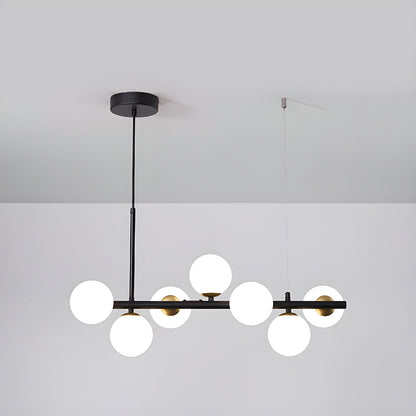 Smoked Glass Globe Chandelier — Mid-Century Modern Radiance