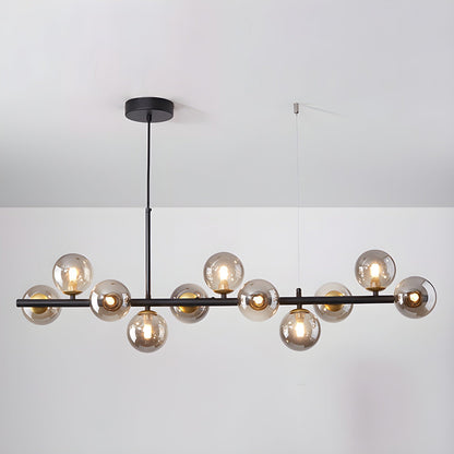 Smoked Glass Globe Chandelier — Mid-Century Modern Radiance - LumoTrot