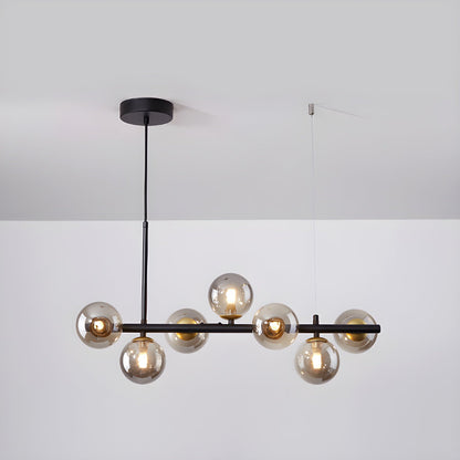 Smoked Glass Globe Chandelier — Mid-Century Modern Radiance - LumoTrot