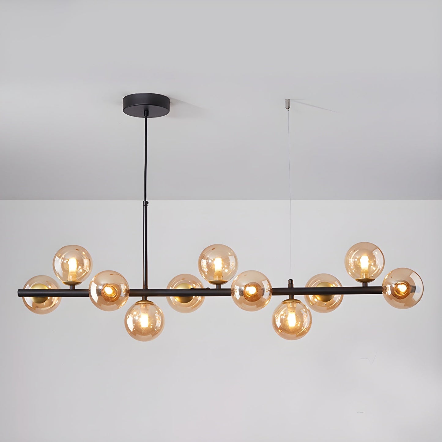 Smoked Glass Globe Chandelier — Mid-Century Modern Radiance - LumoTrot