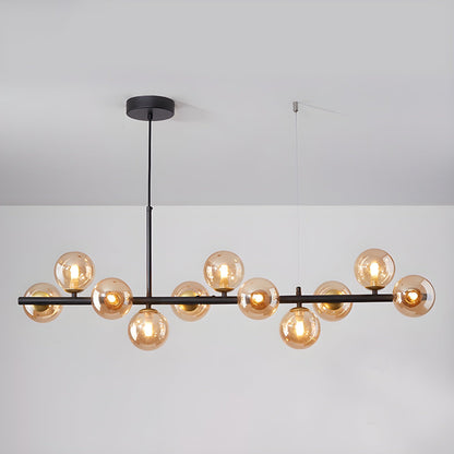 Smoked Glass Globe Chandelier — Mid-Century Modern Radiance - LumoTrot